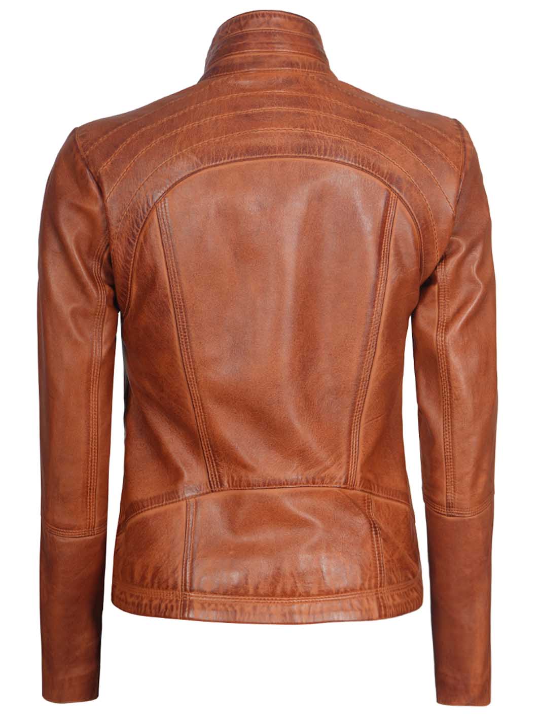 Womens Cafe Racer biker leather jacket
