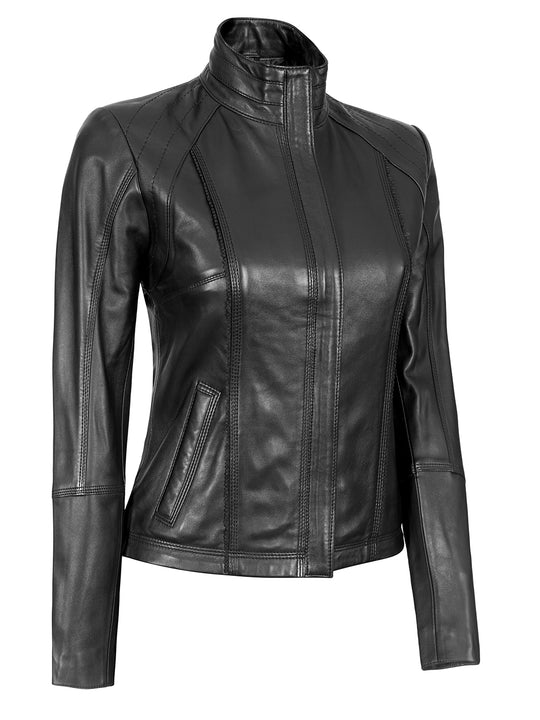 moto leather jacket womens