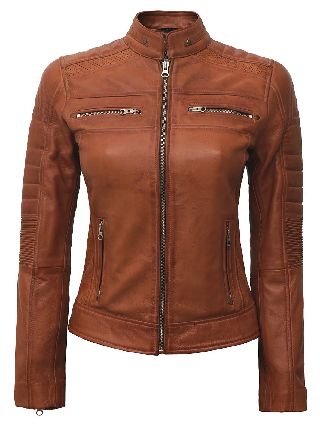 Austin Tan Real Leather Jacket for Women