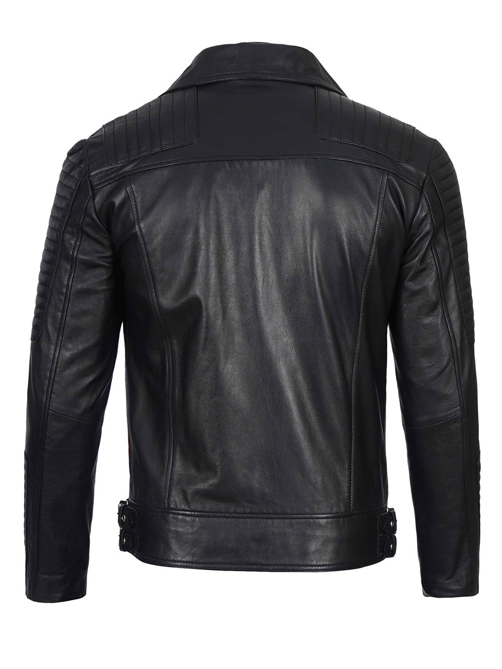 Bari Black Men Asymmetrical Black Biker Jacket