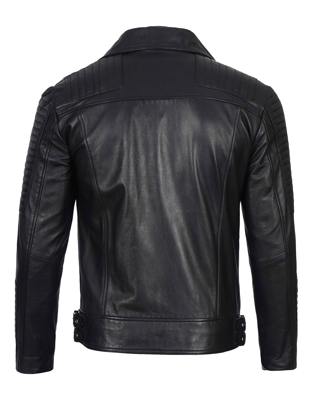 Bari Black Men Asymmetrical Black Biker Jacket