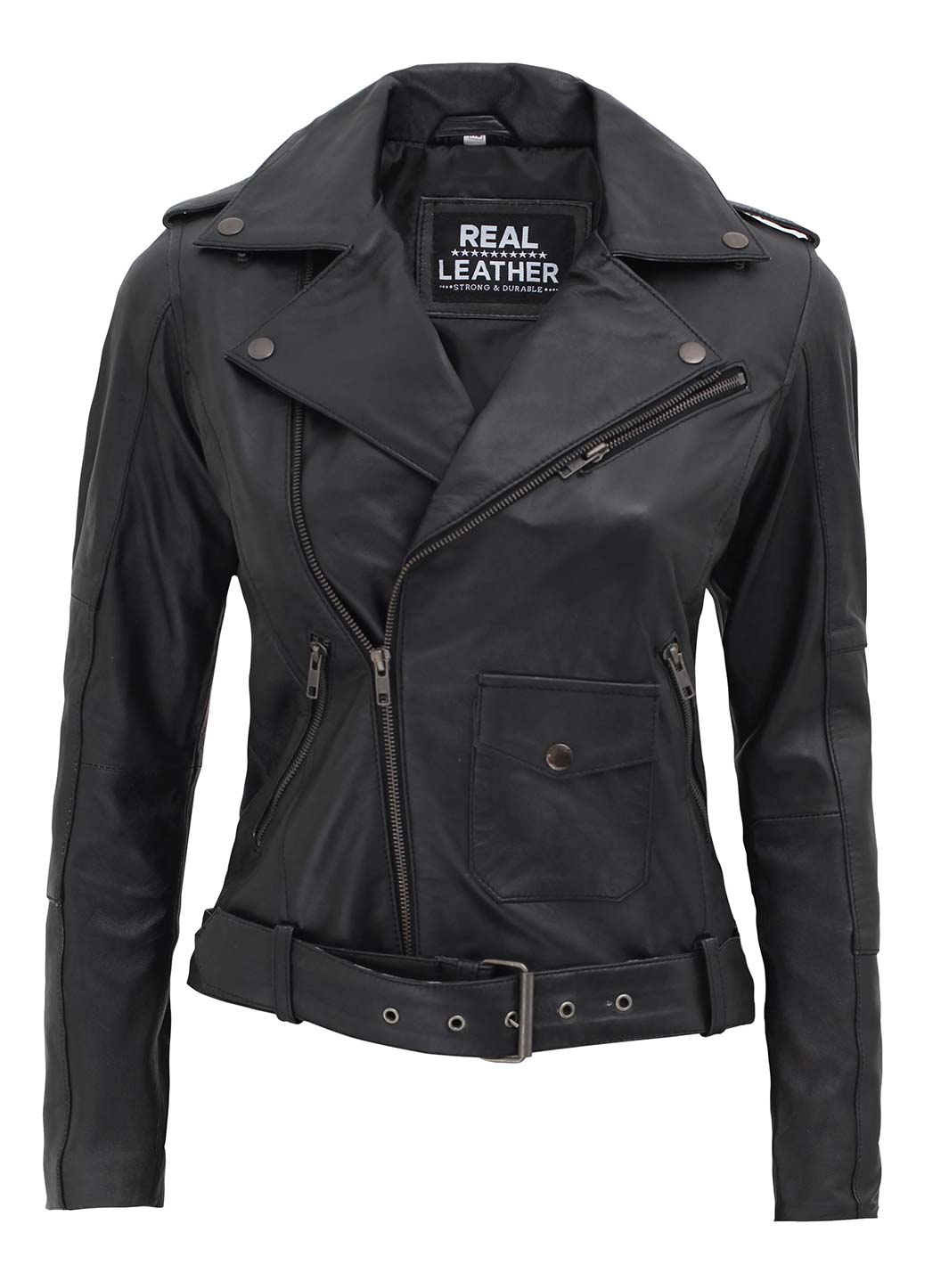 Barletta Womens Black Leather Jacket