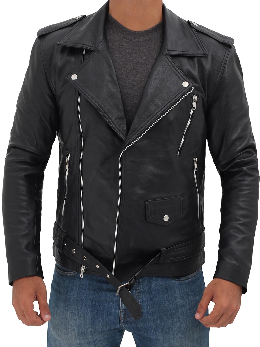Mens Black Leather Jacket 