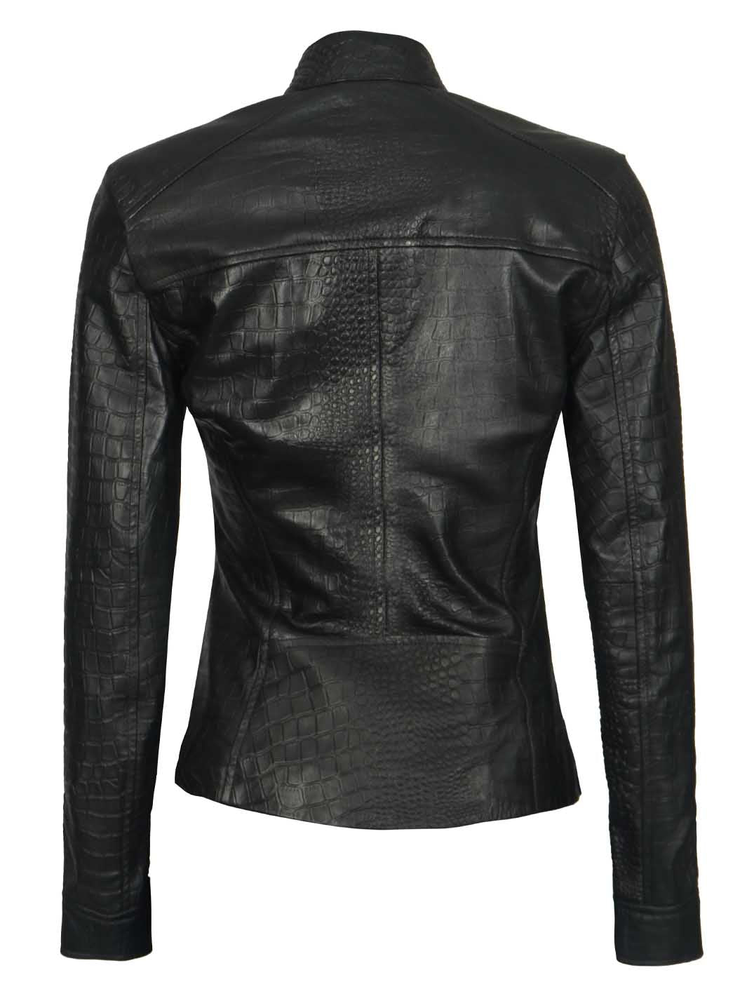 Womens Texture Leather Jacket
