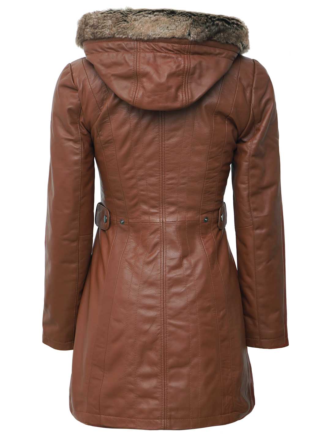Brown Jean Shearling Leather Coat Womens
