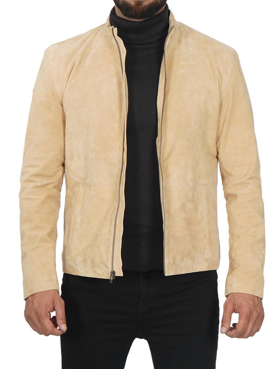 Morocco Mens Brown Suede Leather Jacket