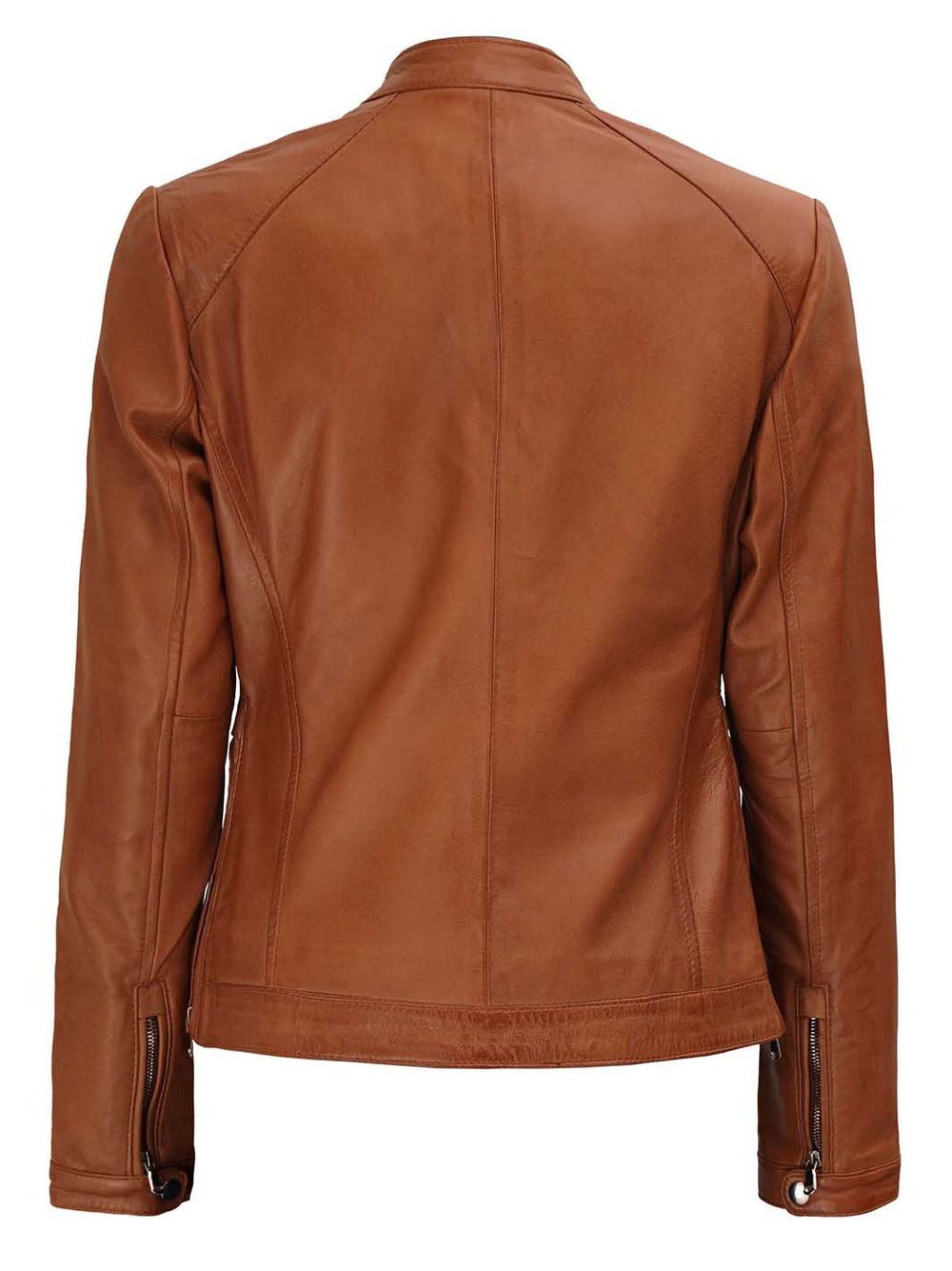 Calgary Tan Wax Leather Motorcycle Jacket