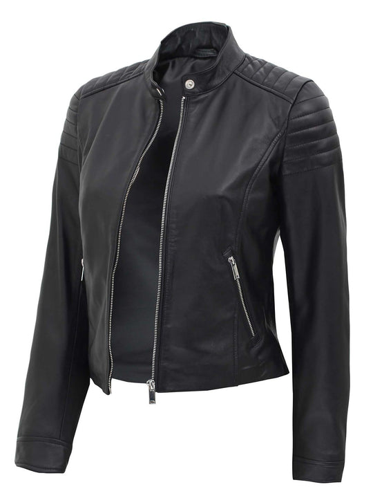 Womens Black Leather jacket 