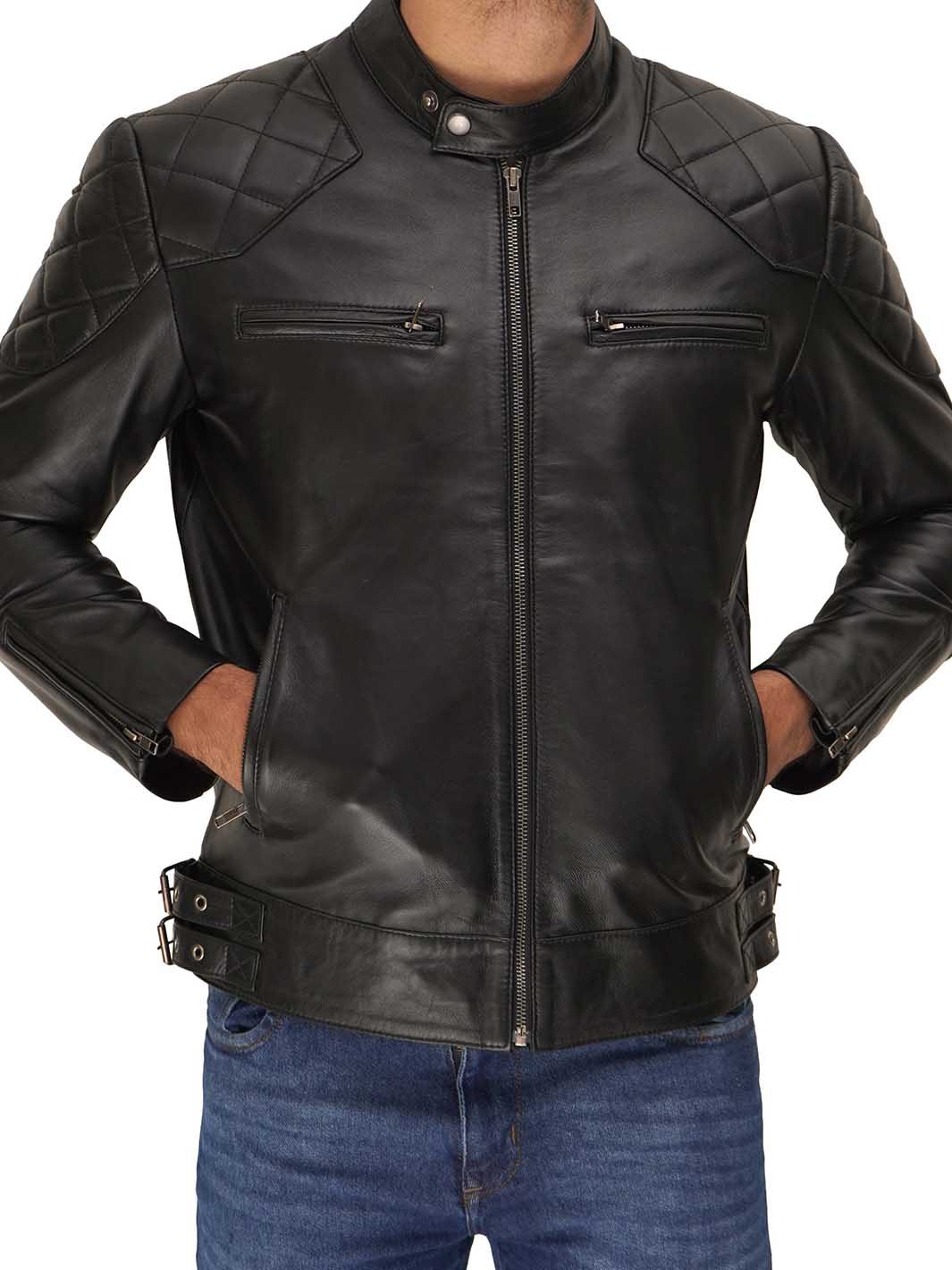 David Beckham Leather Jacket Black Decrum