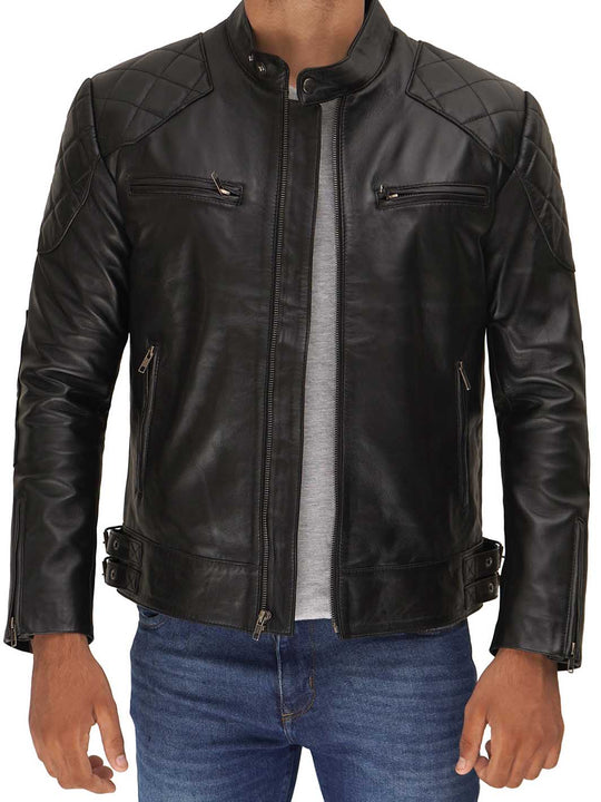 David Beckham Leather Jacket Black Decrum