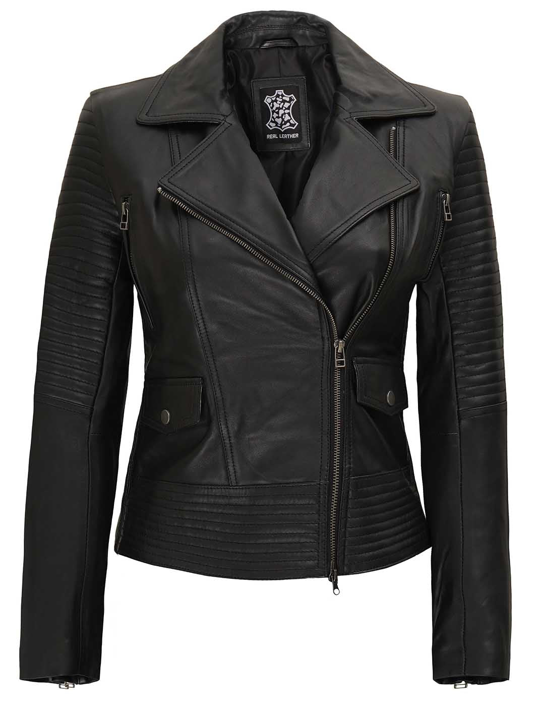 Gal gadot Asymmetrical Black Motorcycle Jacket Womens