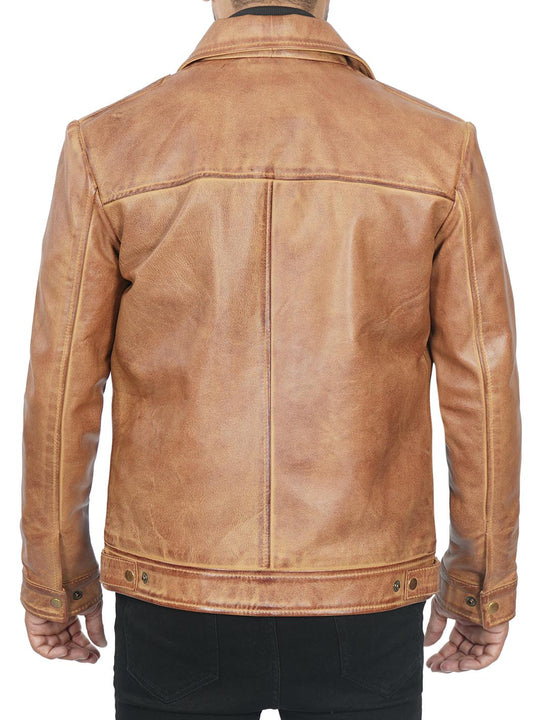 John Wick Mens Camel Brown Leather Jacket