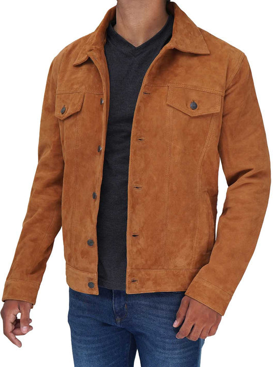 Logan light Brown Suede Leather Jackets