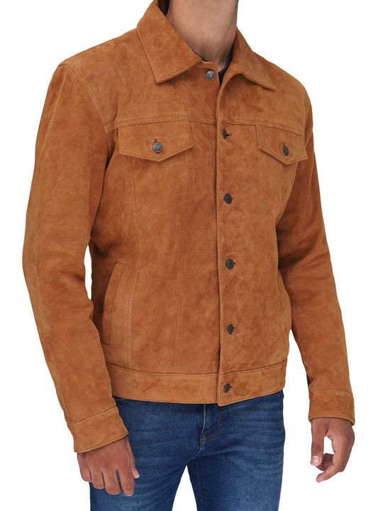 Logan light Brown Suede Leather Jackets