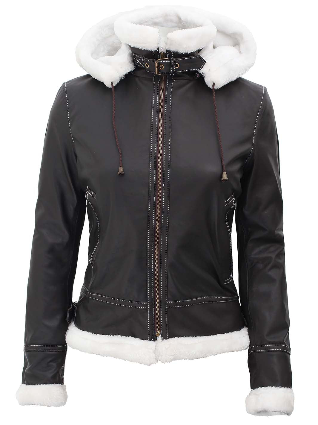 Mary Brown Women Shearling Leather Jacket