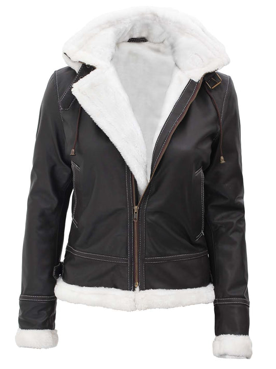 Mary Brown Women Shearling Leather Jacket