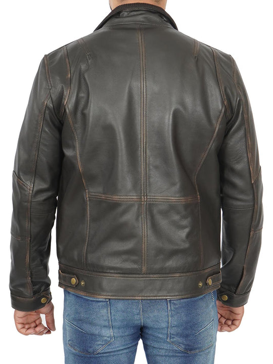 Mofit Ruboff Leather Jacket For Men