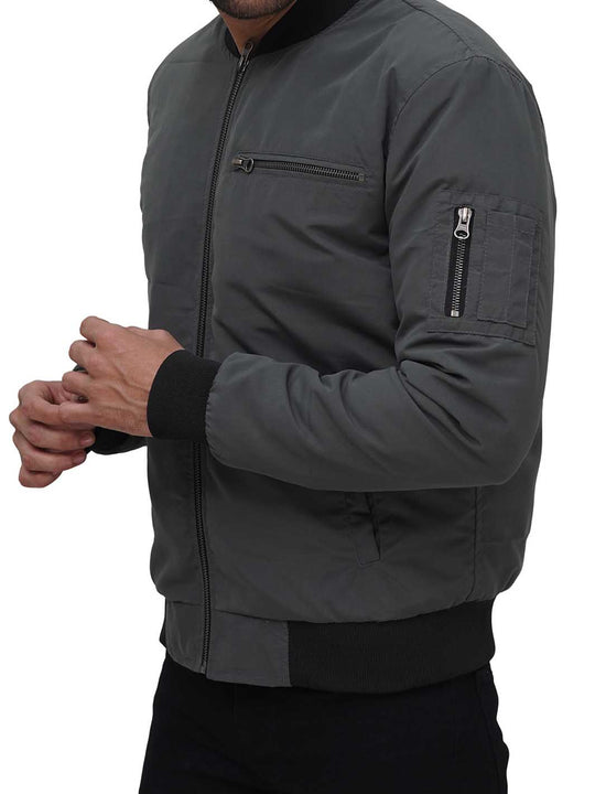 Riley Men's Grey and Green Two-Tone Casual Jacket