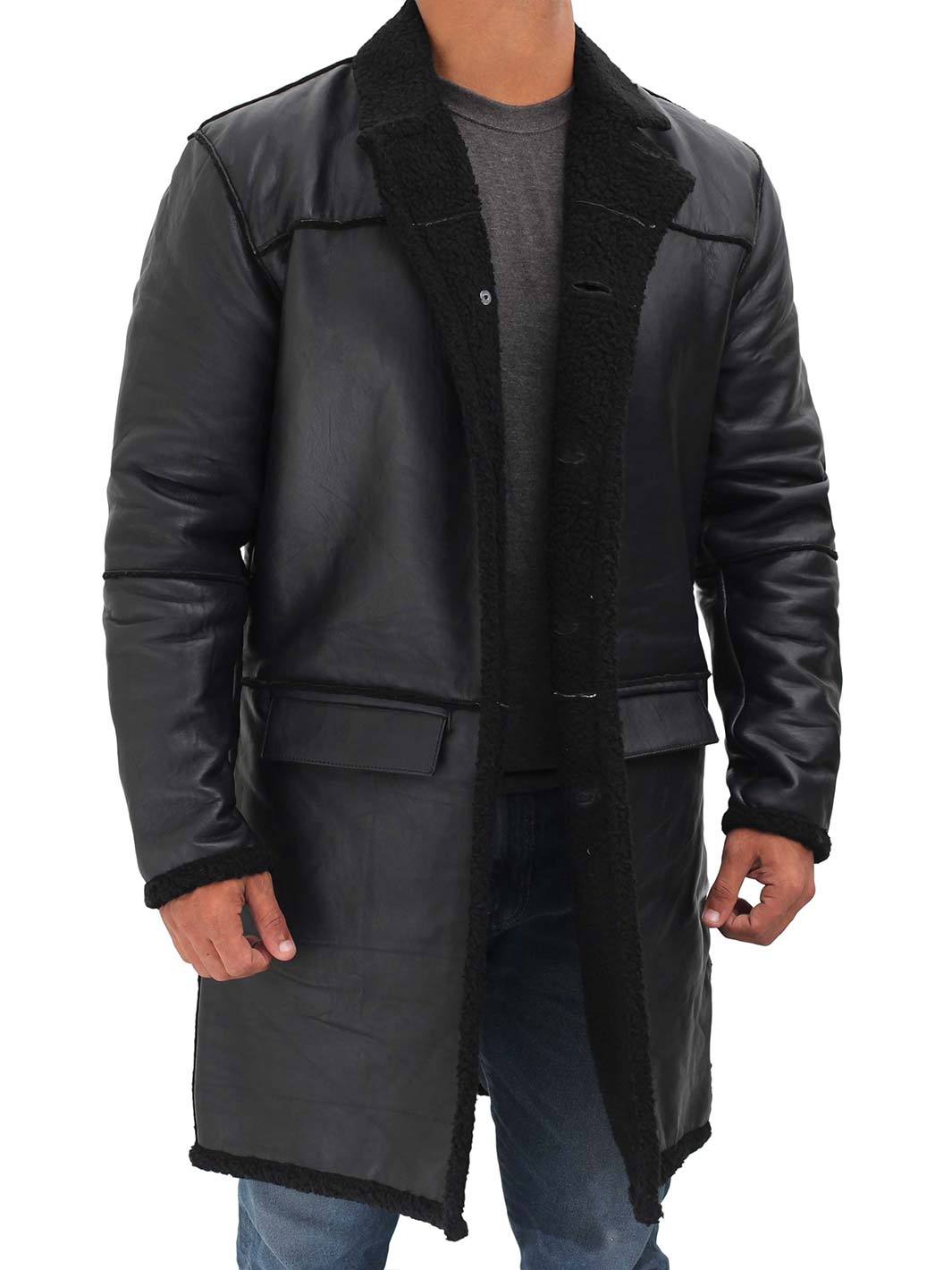 mens shearling leather jacket
