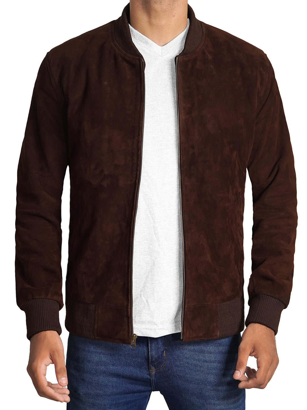 Mens Suede Real Leather Jacket