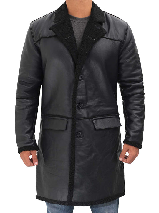 shearling leather jacket mens
