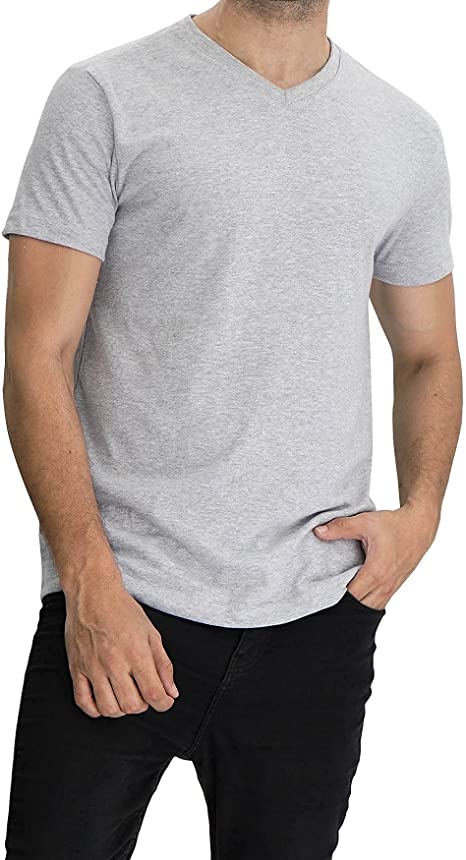 T-shirt à manches courtes et col en V pour hommes 