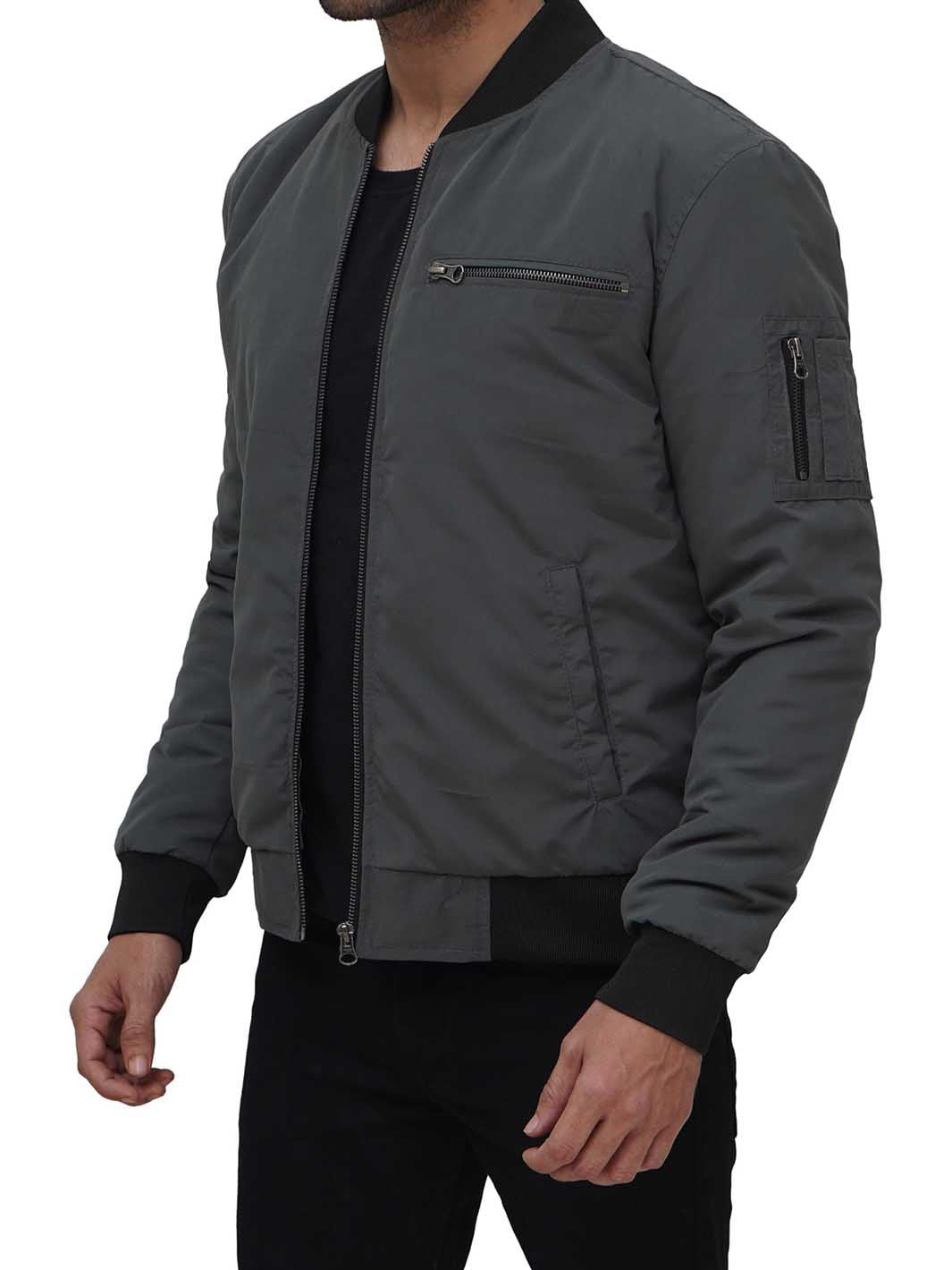 Riley Men's Grey and Green Two-Tone Casual Jacket