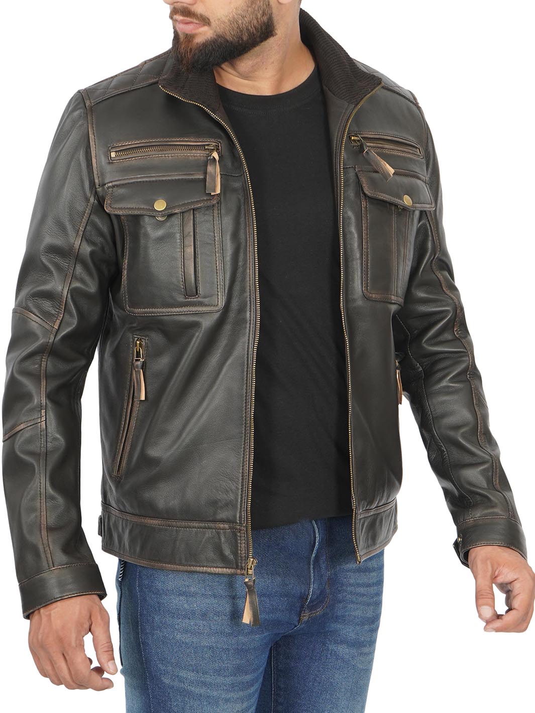 Mofit Ruboff Leather Jackets Mens