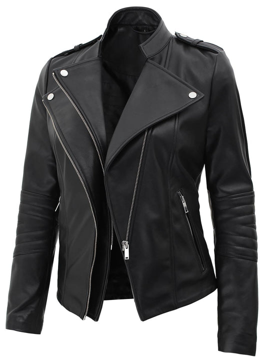 Women Black Leather Jacket 
