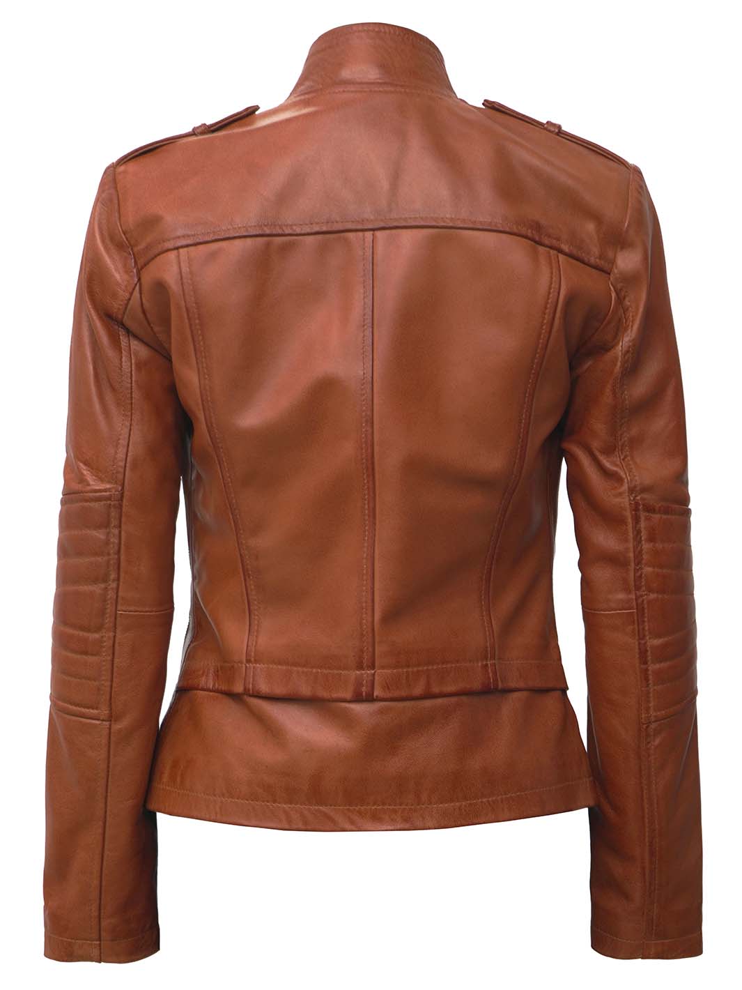 Monica Womens Tan Leather Jacket