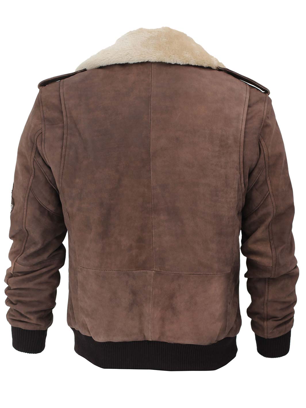 Brown Suede Bomber Leather Jacket