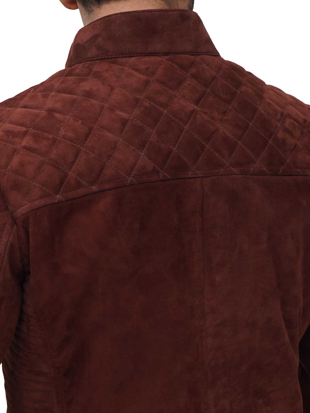 Mens Quilted Real lambskin Leather Jacket