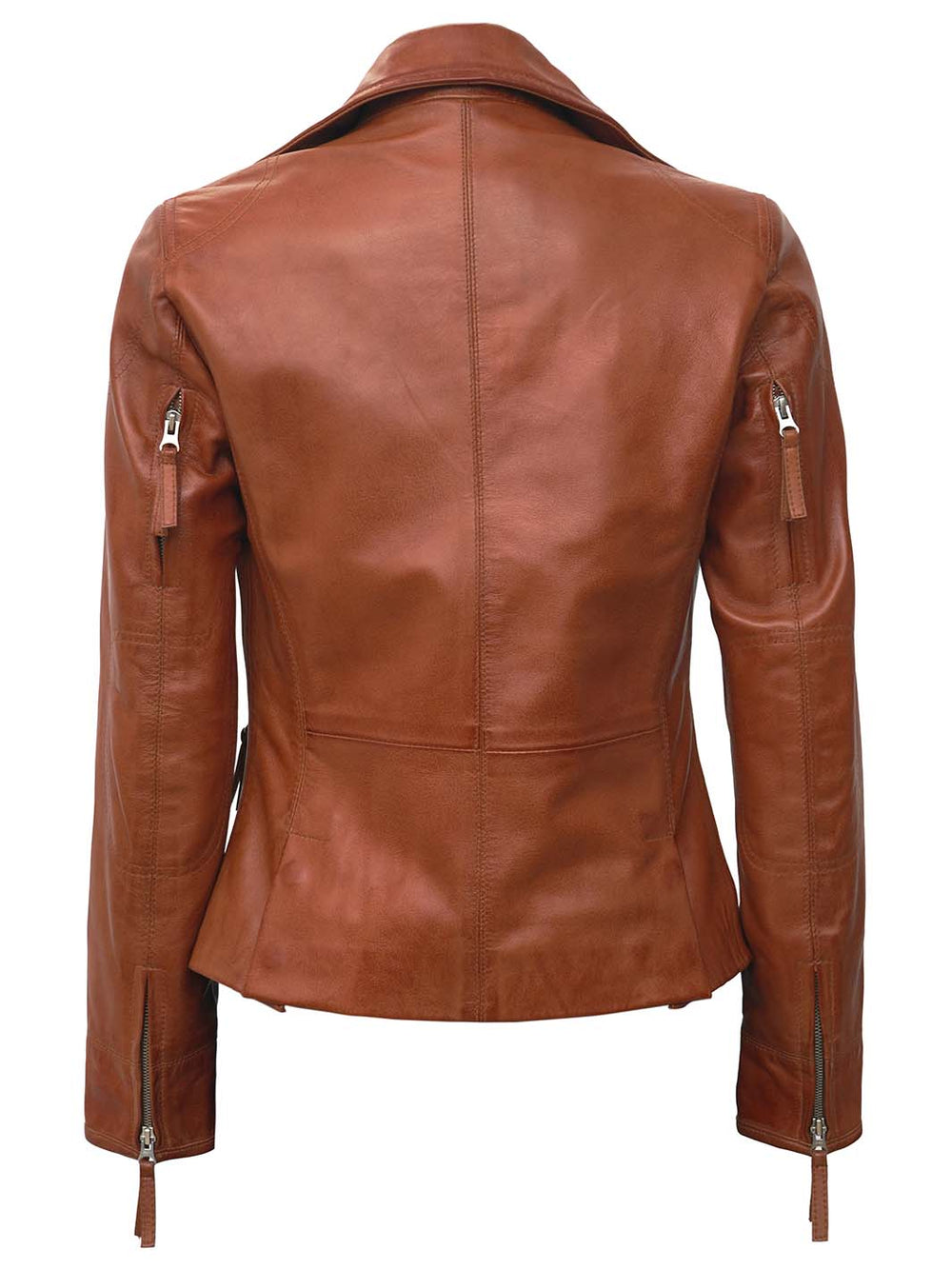 Ramsey Brown Fitted Leather Jacket Womens