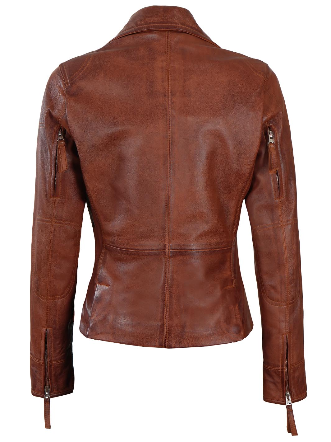 Ramsey Cognac Women leather Jacket 