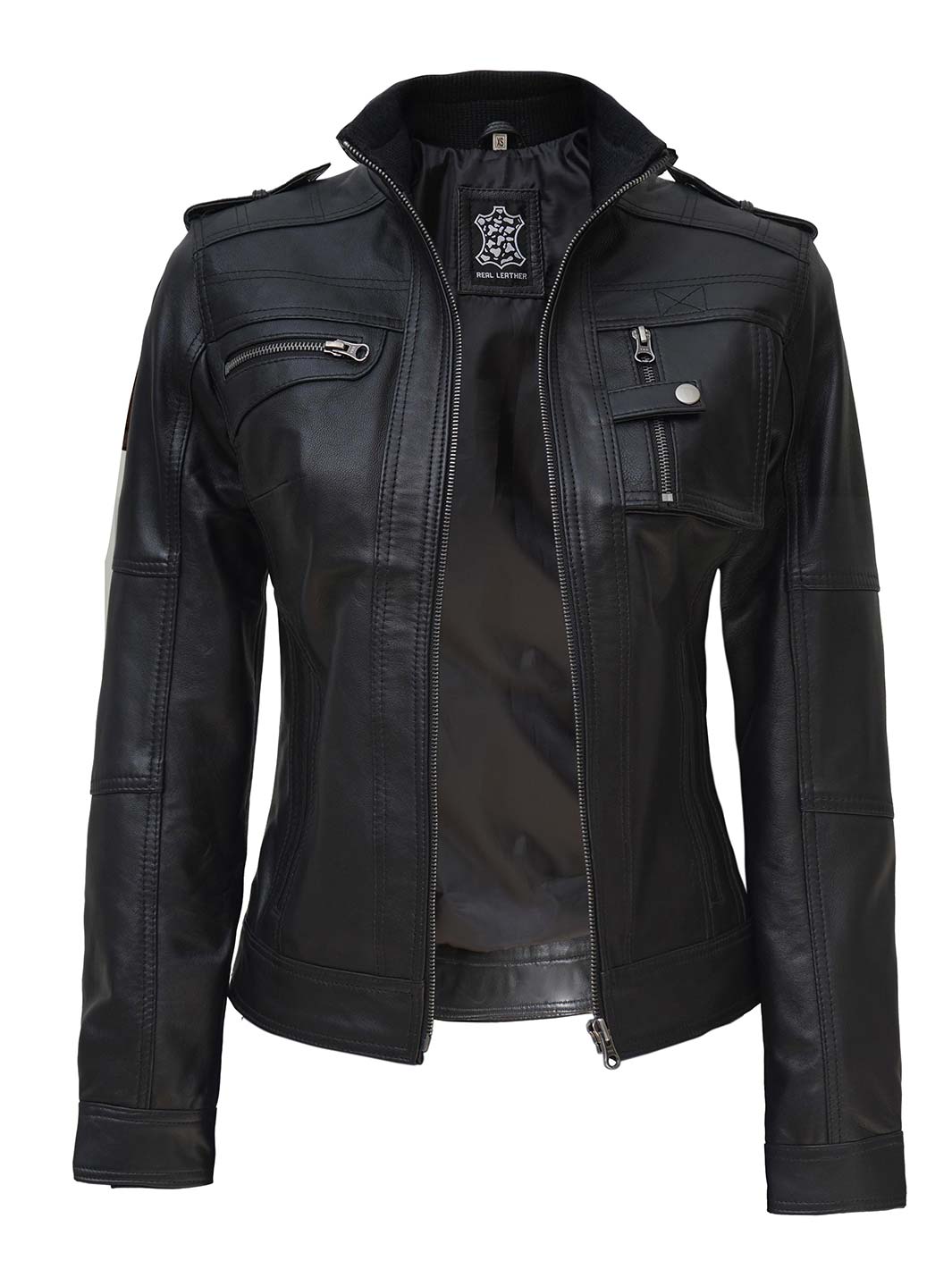 Womens Cafe Black Leather Jacket