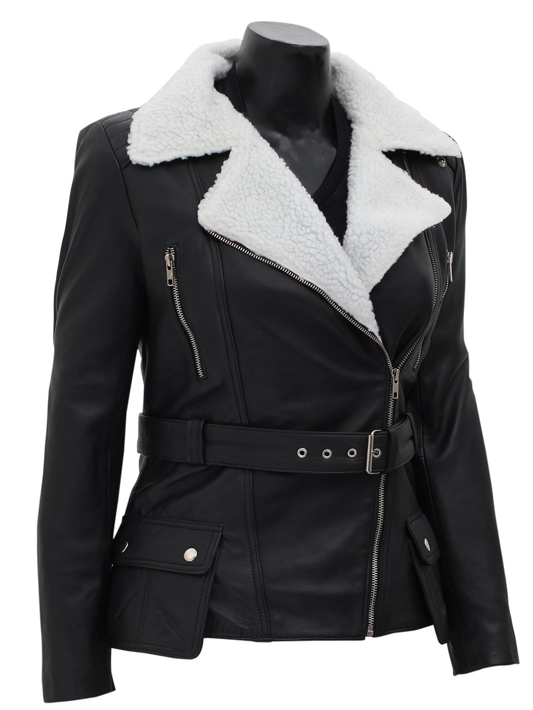 Womens Shearling Leather Jacket
