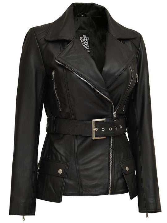 Victoria Womens Black Leather Jacket