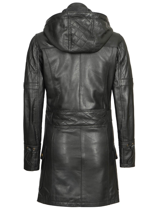 Women Black Leather Coat