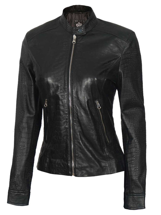 Womens Black Real Lambskin Leather Jacket