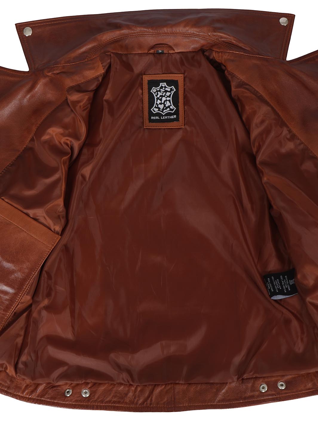 Women Cognac Quilted Leather Jacket