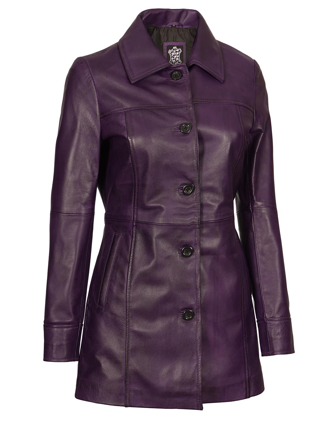 Womens Purple Leather coat Jacket