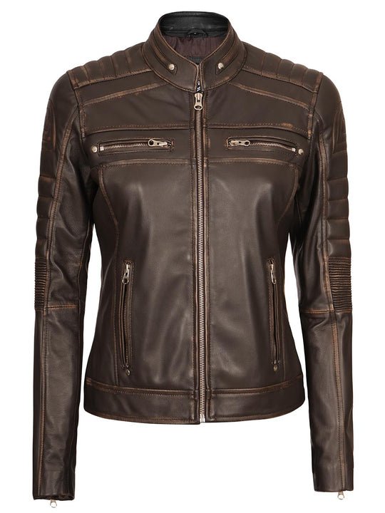 Women Vintage Leather Jacket