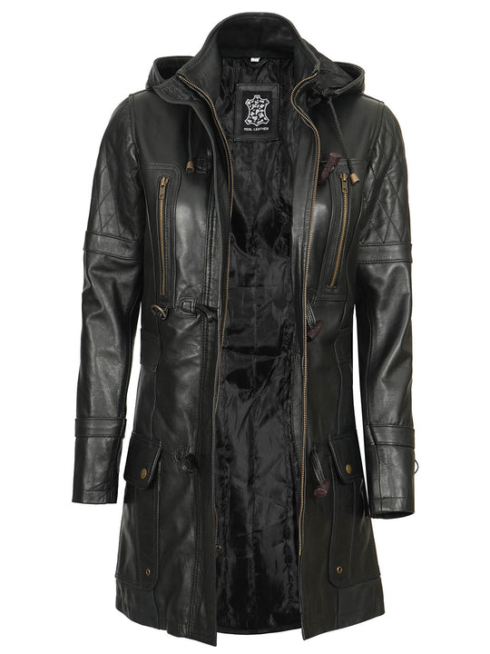 Women Quilted Leather Coat