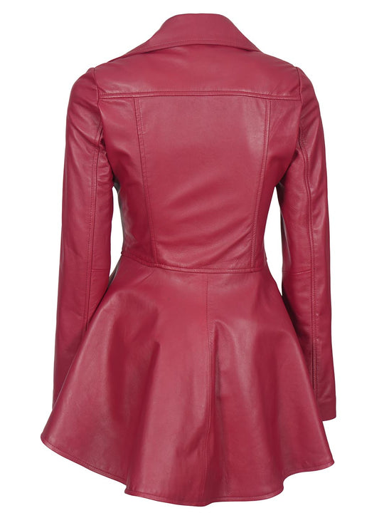 Womens Pink Real Lambskin Leather Jacket