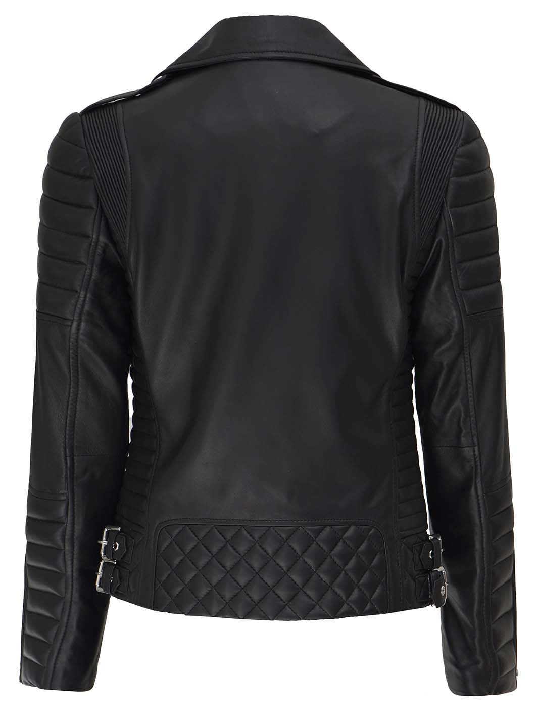 quilted lambskin leather jacket women