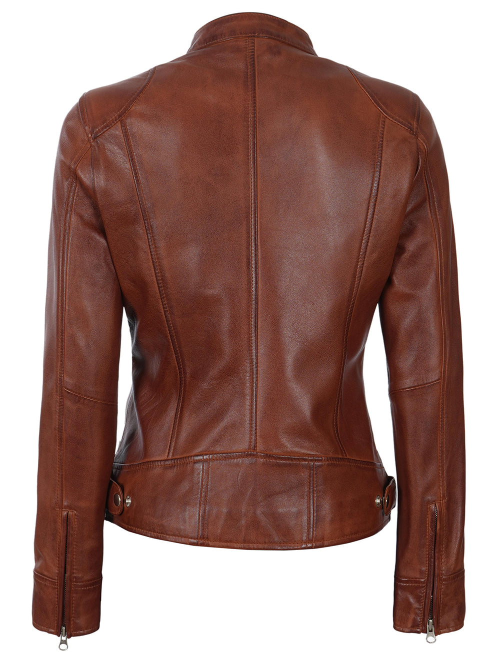 women leather jacket cognac
