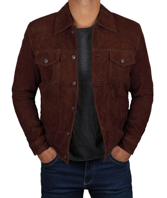 men's suede leather jacket