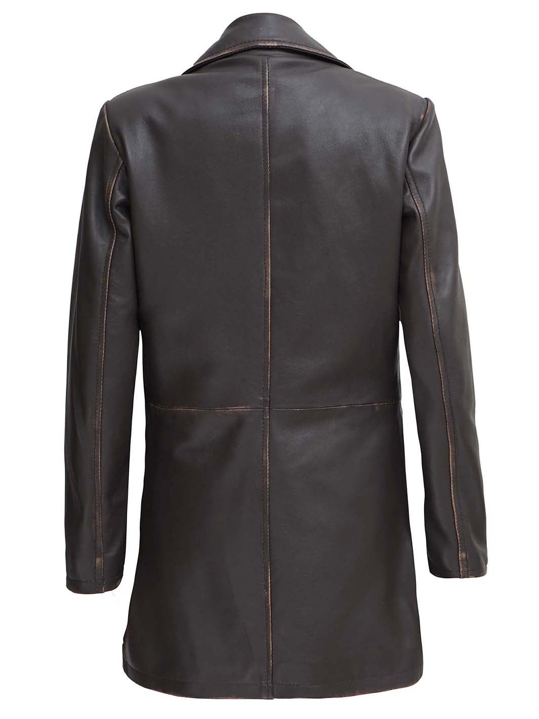 long leather coat womens