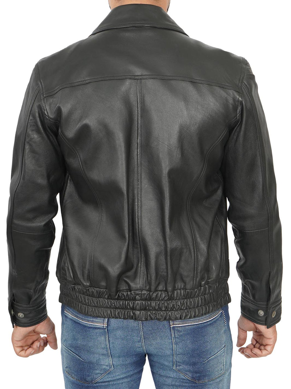 shirt collar leather jacket mens